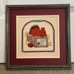 RHODE ISLAND RED HEN COUNTRY HOME DECOR CROSS STITCH VINTAGE ‘84